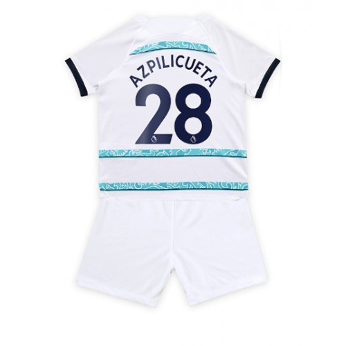Chelsea Cesar Azpilicueta #28 Bortedraktsett Barn 2022-23 Kortermet (+ Korte bukser)
